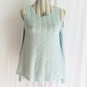 Cold Shoulder Top With Silver Treading Throughout
